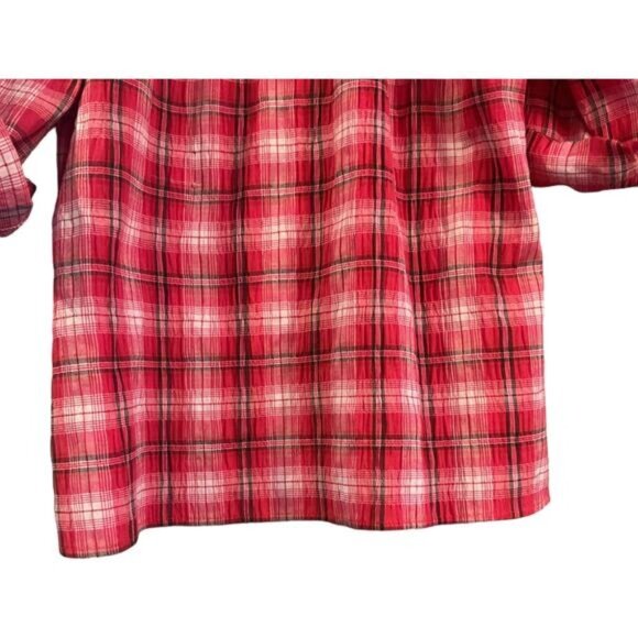 White Stag Red Plaid Button-Up Blouse Size L/G - Picture 7 of 10